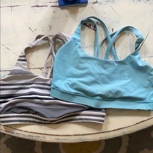 2 LuluLemon Crossback sports bras.
